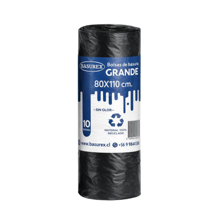 Bolsa basura grande 80x110 cm rollo de 10 unidades