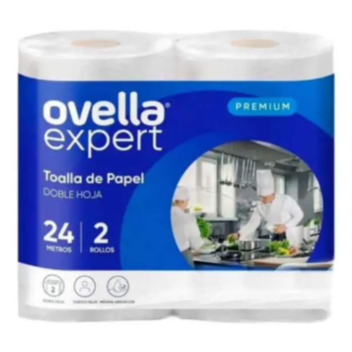 Toalla Ovella Expert doble hoja 2 rollos x 24 mts